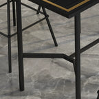Tables de bar rectangulaires luxueuses en bois noir et or