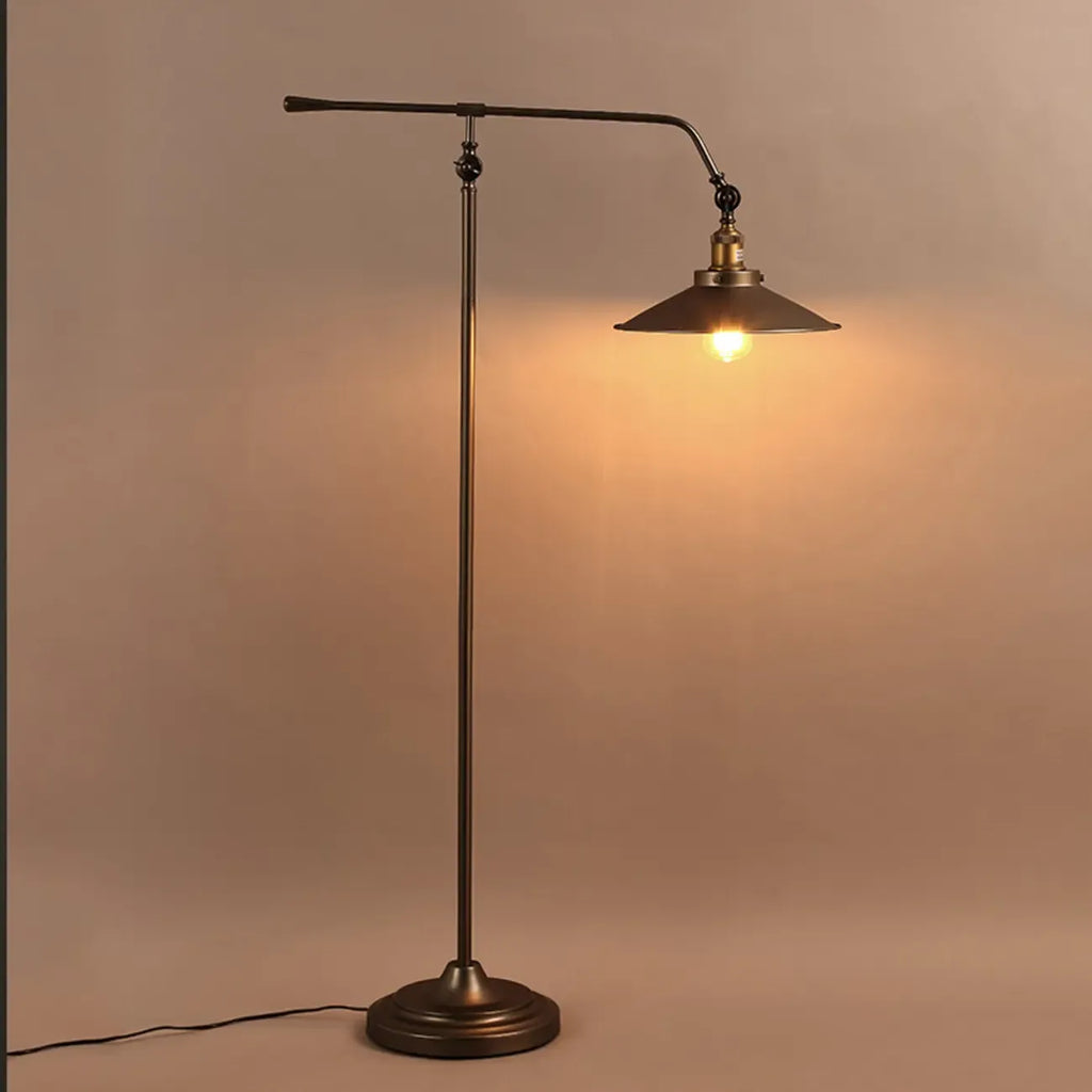 Lampada da terra industriale retrò regolabile in metallo