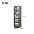 Vitrine moderne en bois brun avec façade en verre transparent