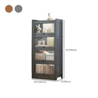 Vitrine moderne en bois brun avec façade en verre transparent