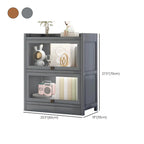 Vitrine moderne en bois brun avec façade en verre transparent