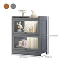 Vitrine moderne en bois brun avec façade en verre transparent