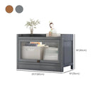Vitrine moderne en bois brun avec façade en verre transparent
