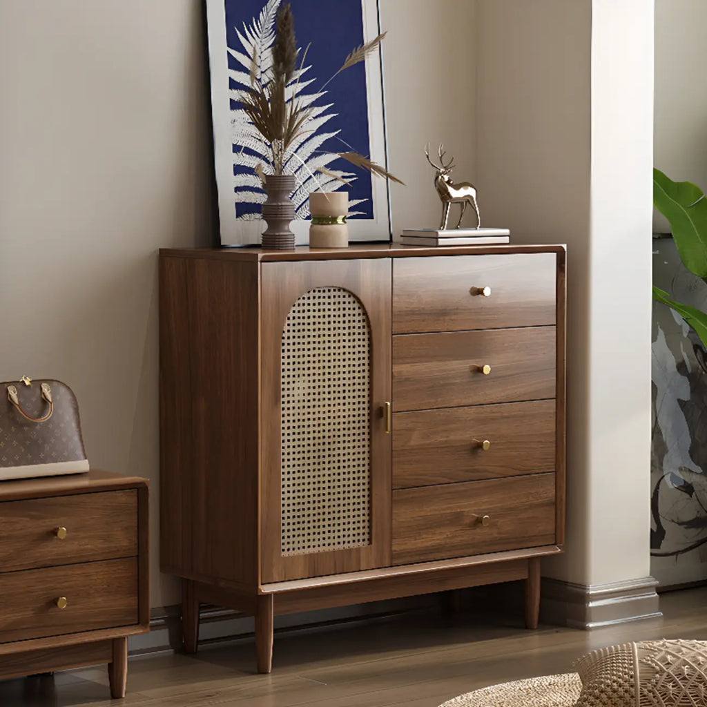 Meuble de rangement de salon en noyer de style moderne du milieu du siècle