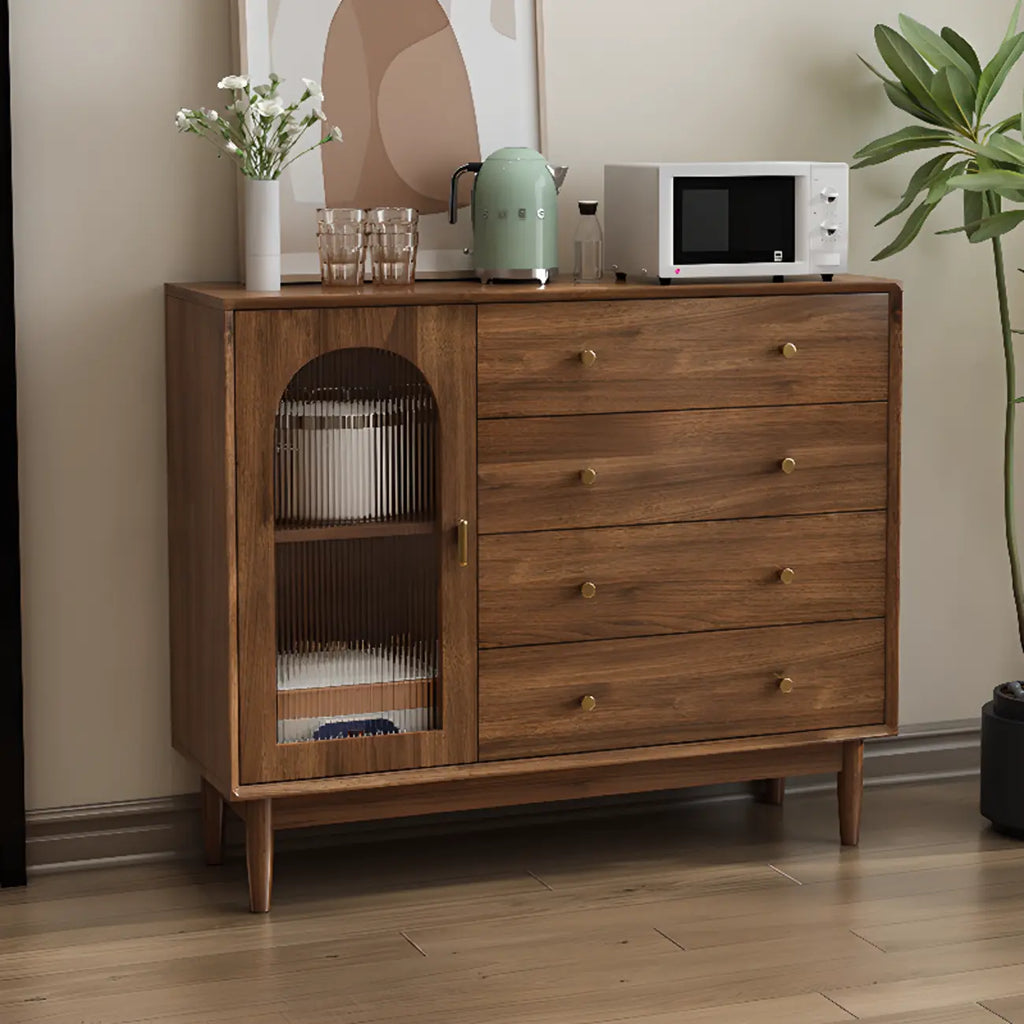 Meuble de rangement de salon en noyer de style moderne du milieu du siècle