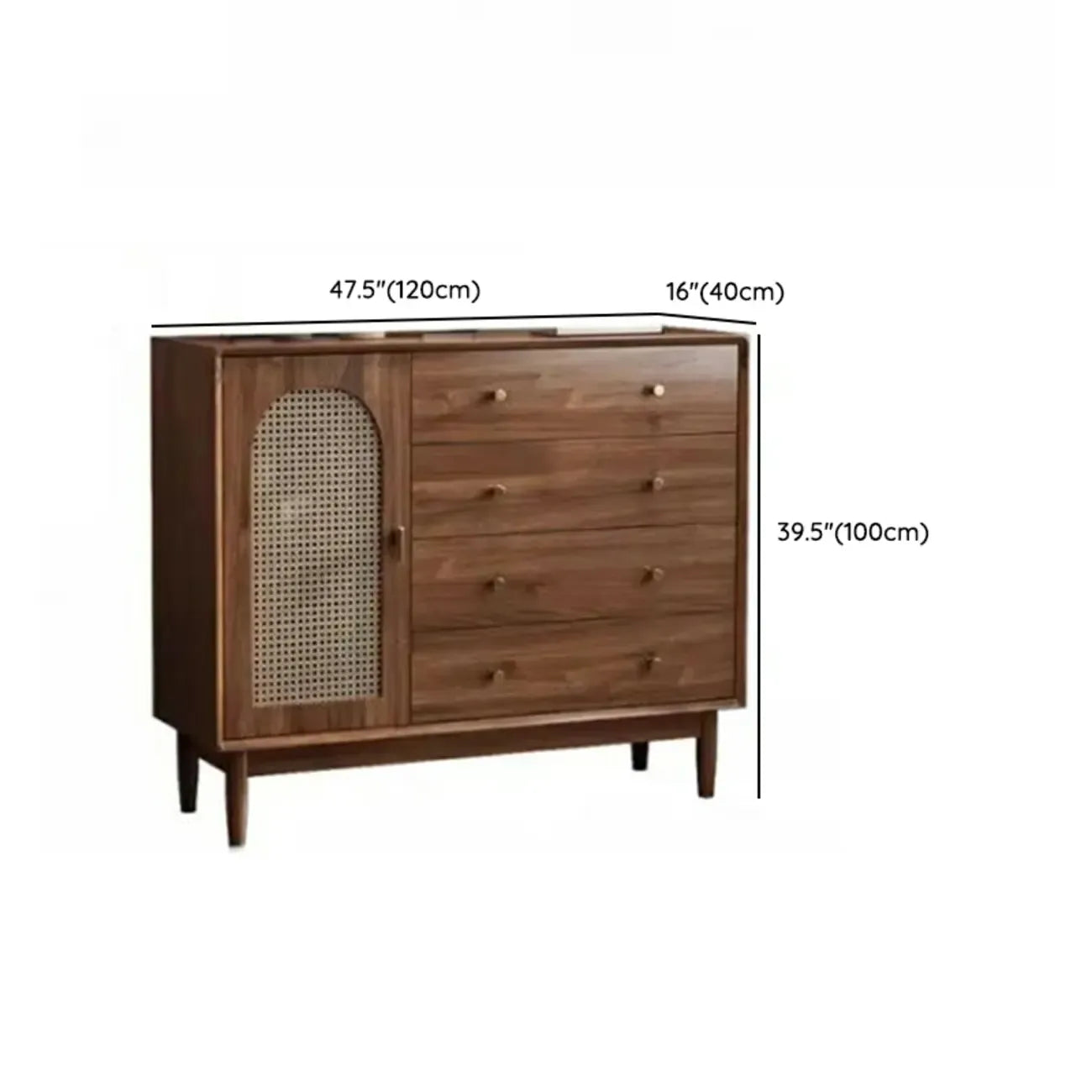 Meuble de rangement de salon en noyer de style moderne du milieu du siècle