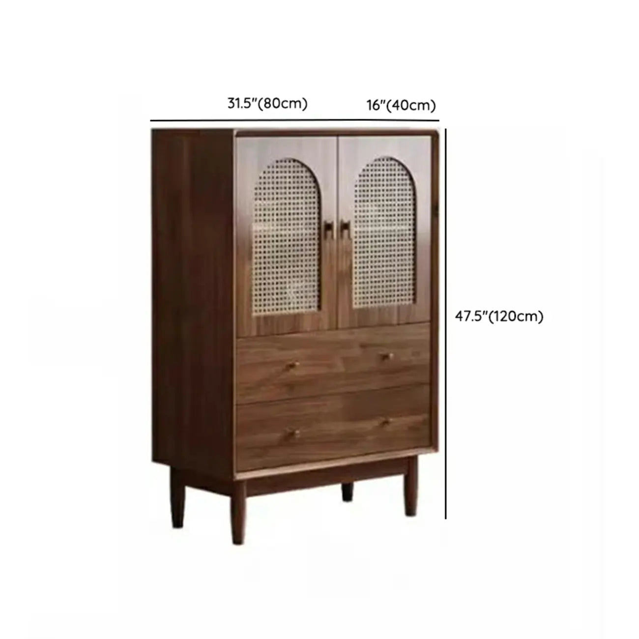Meuble de rangement de salon en noyer de style moderne du milieu du siècle