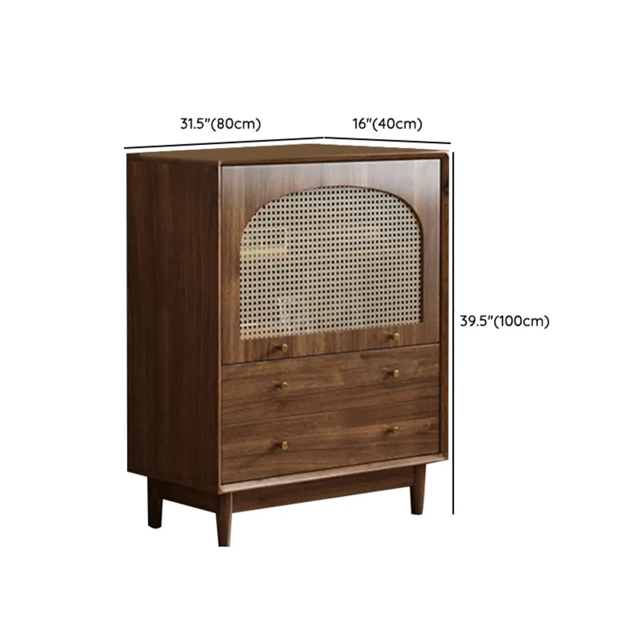 Meuble de rangement de salon en noyer de style moderne du milieu du siècle