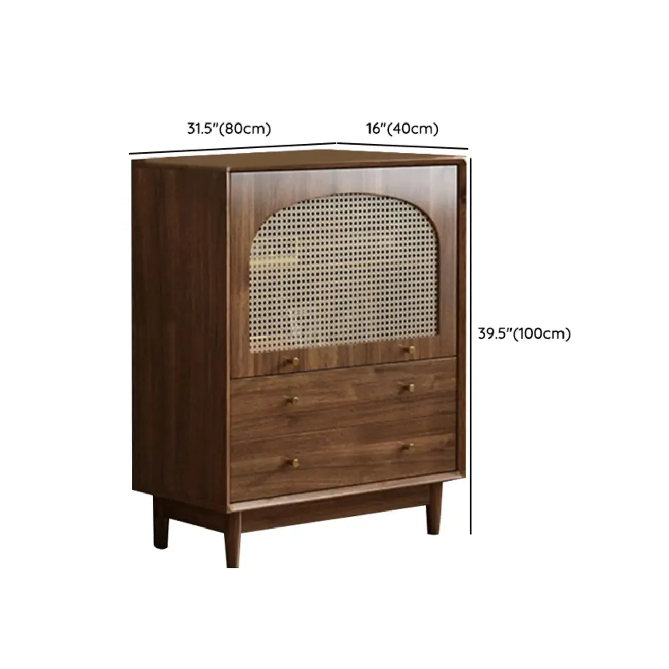 Meuble de rangement de salon en noyer de style moderne du milieu du siècle