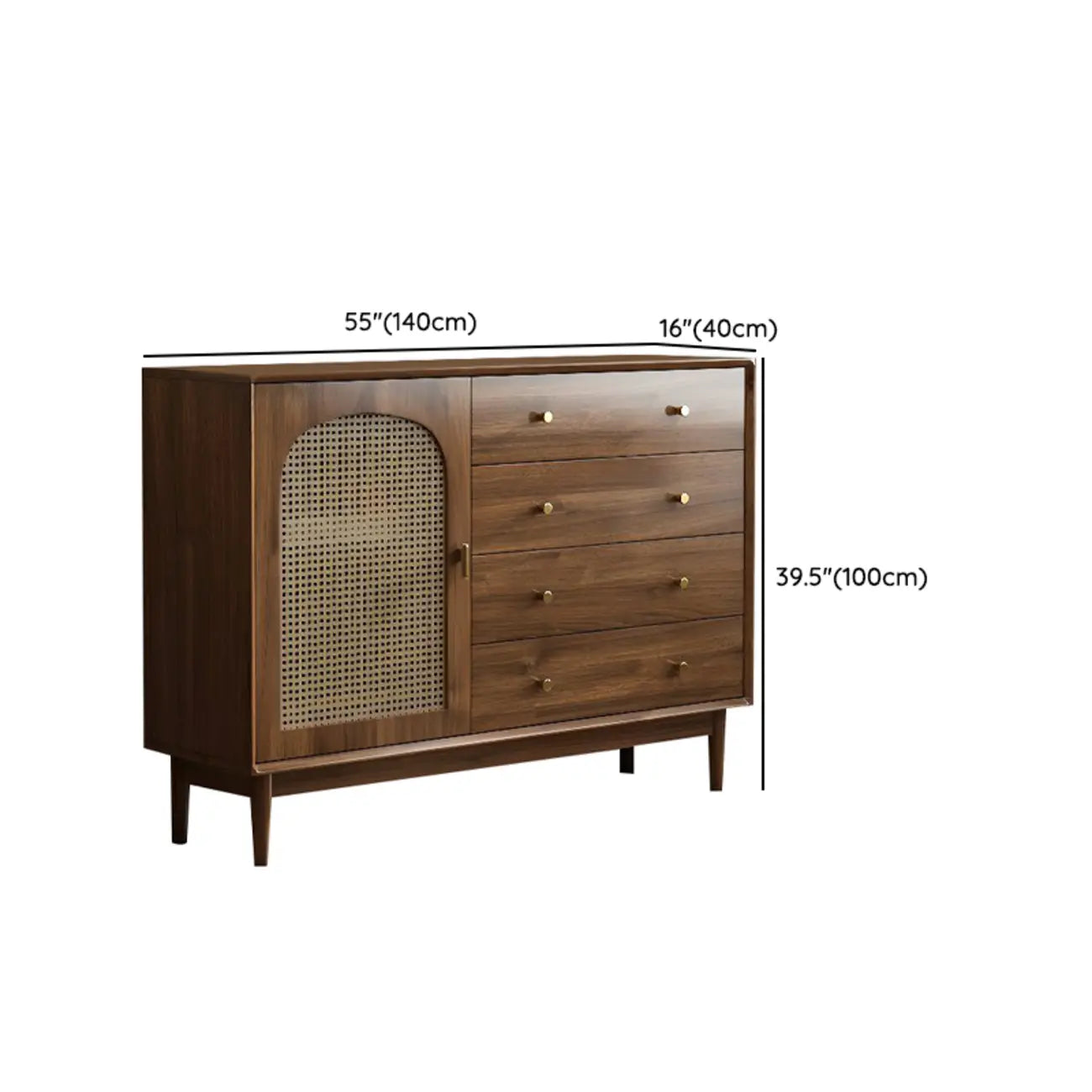 Meuble de rangement de salon en noyer de style moderne du milieu du siècle