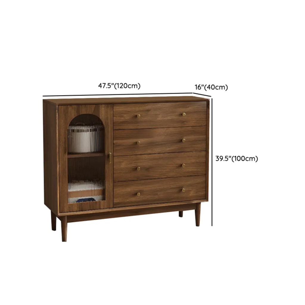 Meuble de rangement de salon en noyer de style moderne du milieu du siècle