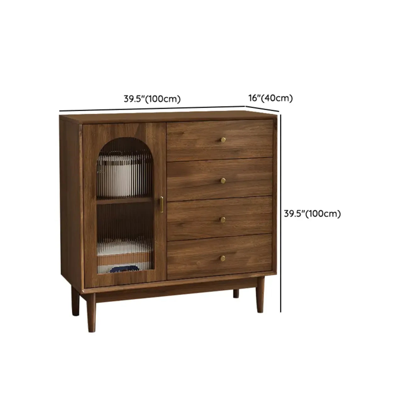 Meuble de rangement de salon en noyer de style moderne du milieu du siècle