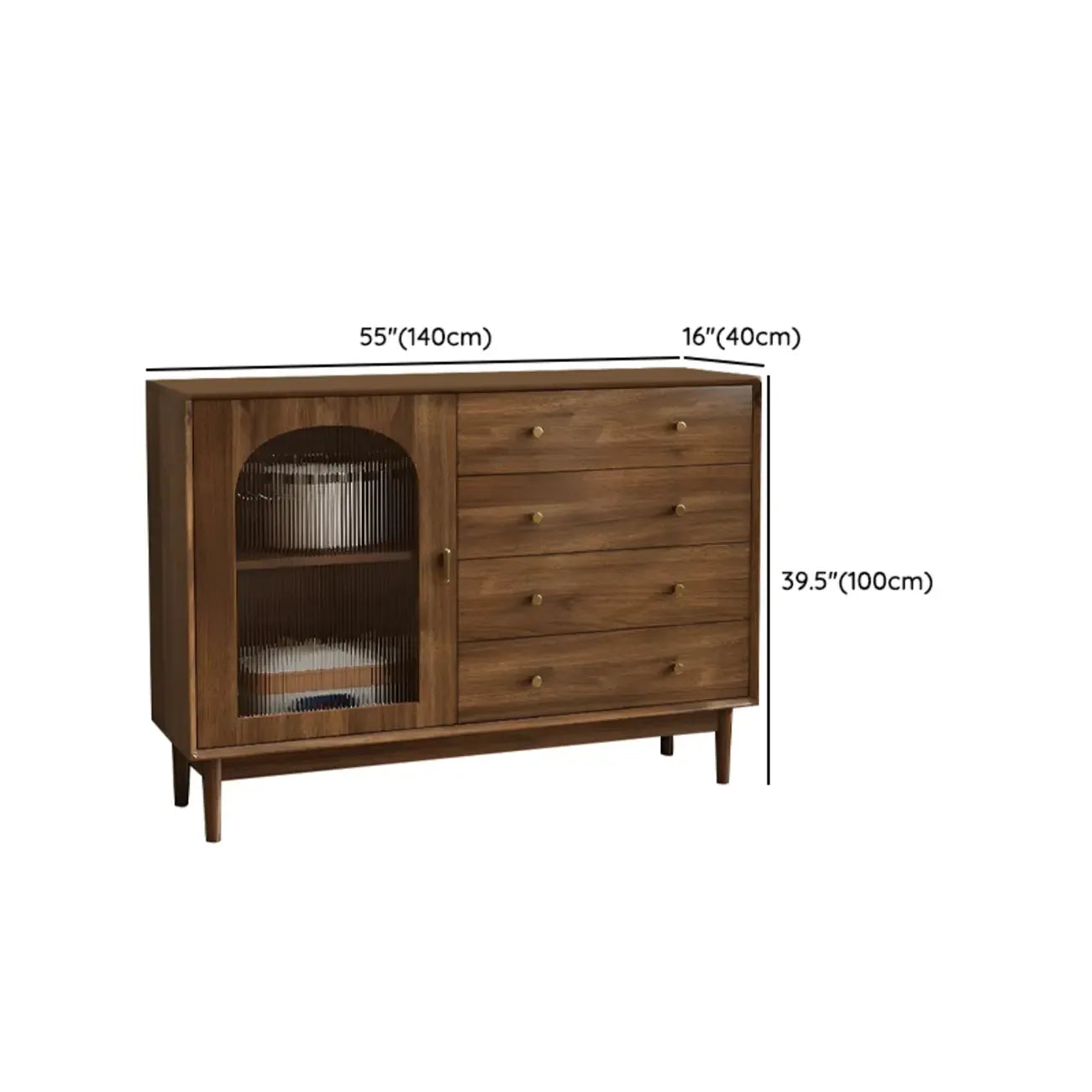 Meuble de rangement de salon en noyer de style moderne du milieu du siècle