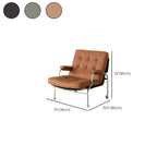 Fauteuil d'appoint en cuir style moderne du milieu du siècle avec roulettes