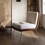 Fauteuil d'appoint glamour en sherpa avec coussin blanc