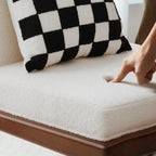 Fauteuil d'appoint glamour en sherpa avec coussin blanc