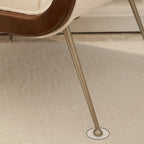 Fauteuil d'appoint glamour en sherpa avec coussin blanc