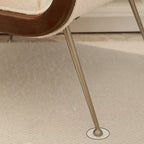 Fauteuil d'appoint glamour en sherpa avec coussin blanc