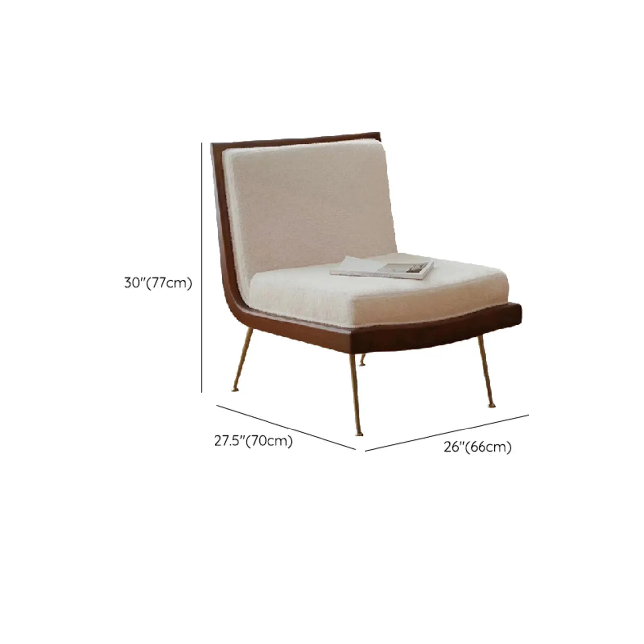 Fauteuil d'appoint glamour en sherpa avec coussin blanc