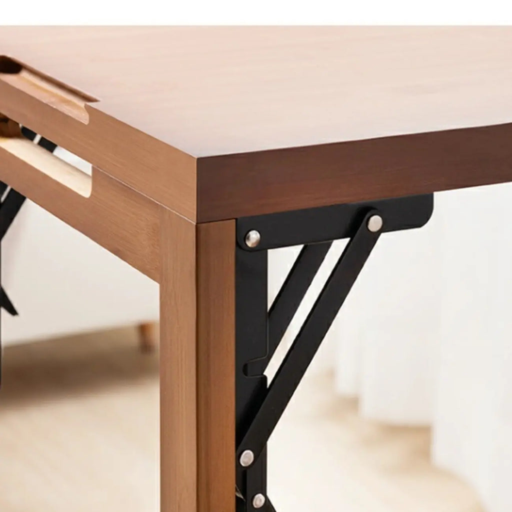 Tables de bar de rangement extensibles manuellement en bambou brun