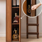 Tables de bar de rangement extensibles manuellement en bambou brun