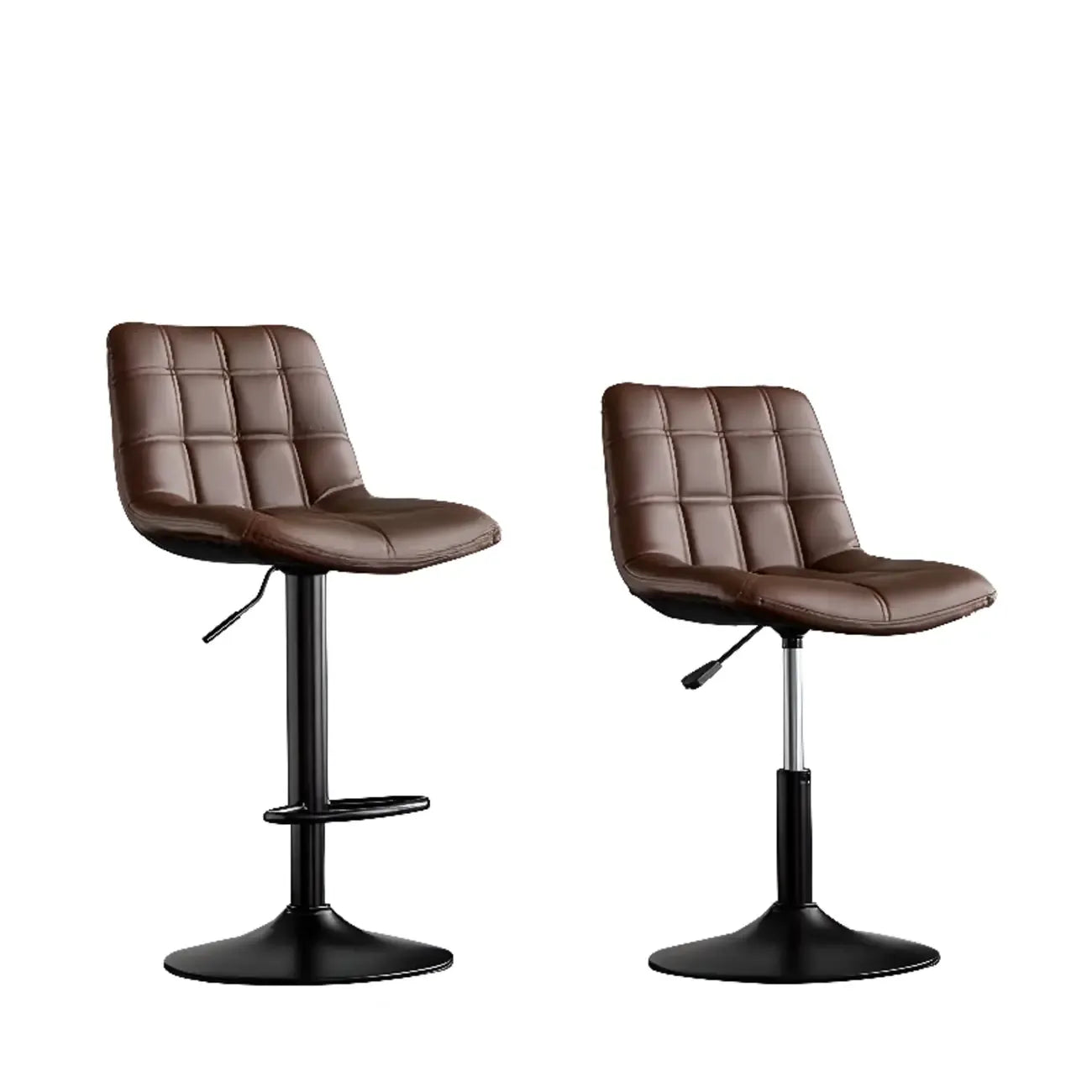 Tabourets de bar pivotants et réglables en similicuir glamour
