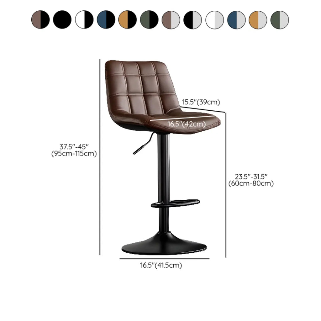 Tabourets de bar pivotants et réglables en similicuir glamour