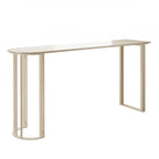 Table de bar blanche en pierre frittée de forme libre