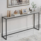 Tables de bar minimalistes en métal noir avec plateau en pierre