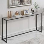 Tables de bar minimalistes en métal noir avec plateau en pierre