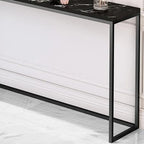 Tables de bar minimalistes en métal noir avec plateau en pierre