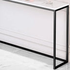 Tables de bar minimalistes en métal noir avec plateau en pierre