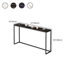 Tables de bar minimalistes en métal noir avec plateau en pierre