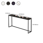 Tables de bar minimalistes en métal noir avec plateau en pierre