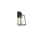 Applique murale extérieure LED rectangulaire en métal de style industriel avec abat-jour en verre