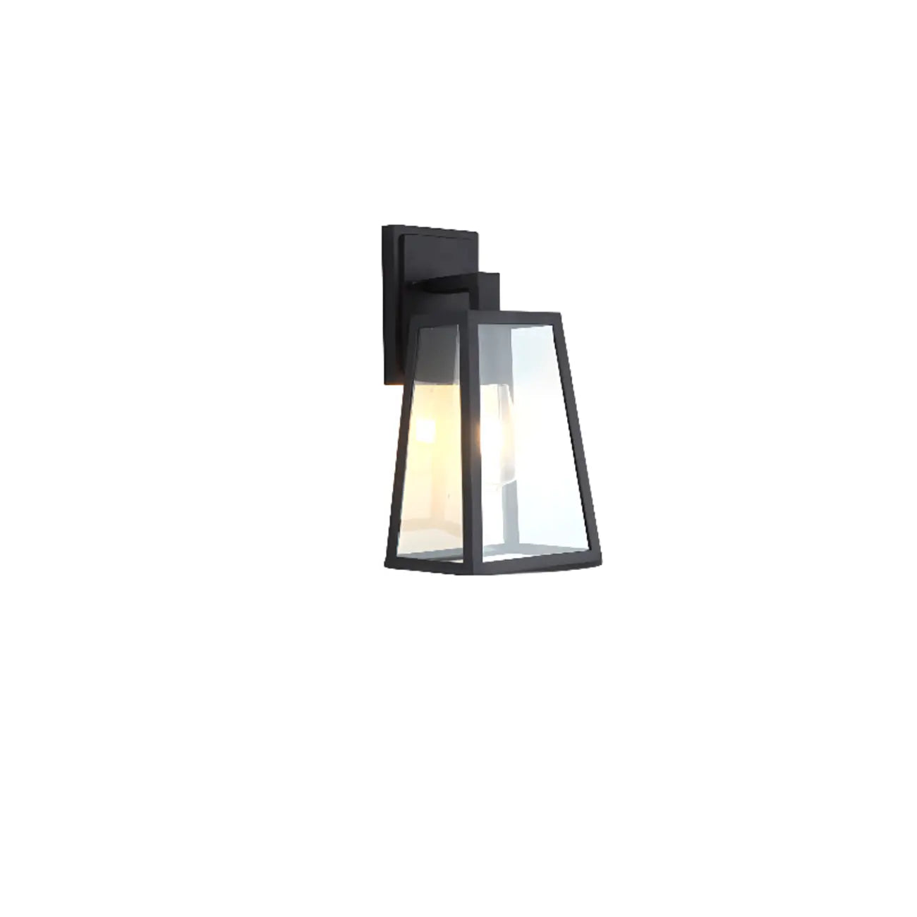 Applique murale extérieure LED rectangulaire en métal de style industriel avec abat-jour en verre