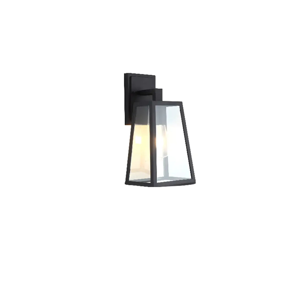 Applique murale extérieure LED rectangulaire en métal de style industriel avec abat-jour en verre
