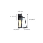 Applique murale extérieure LED rectangulaire en métal de style industriel avec abat-jour en verre