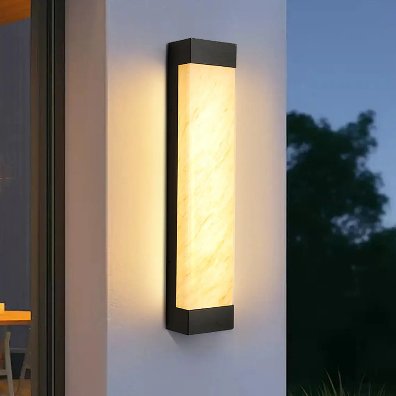 Applique murale LED beige en plastique d'extérieur contemporaine