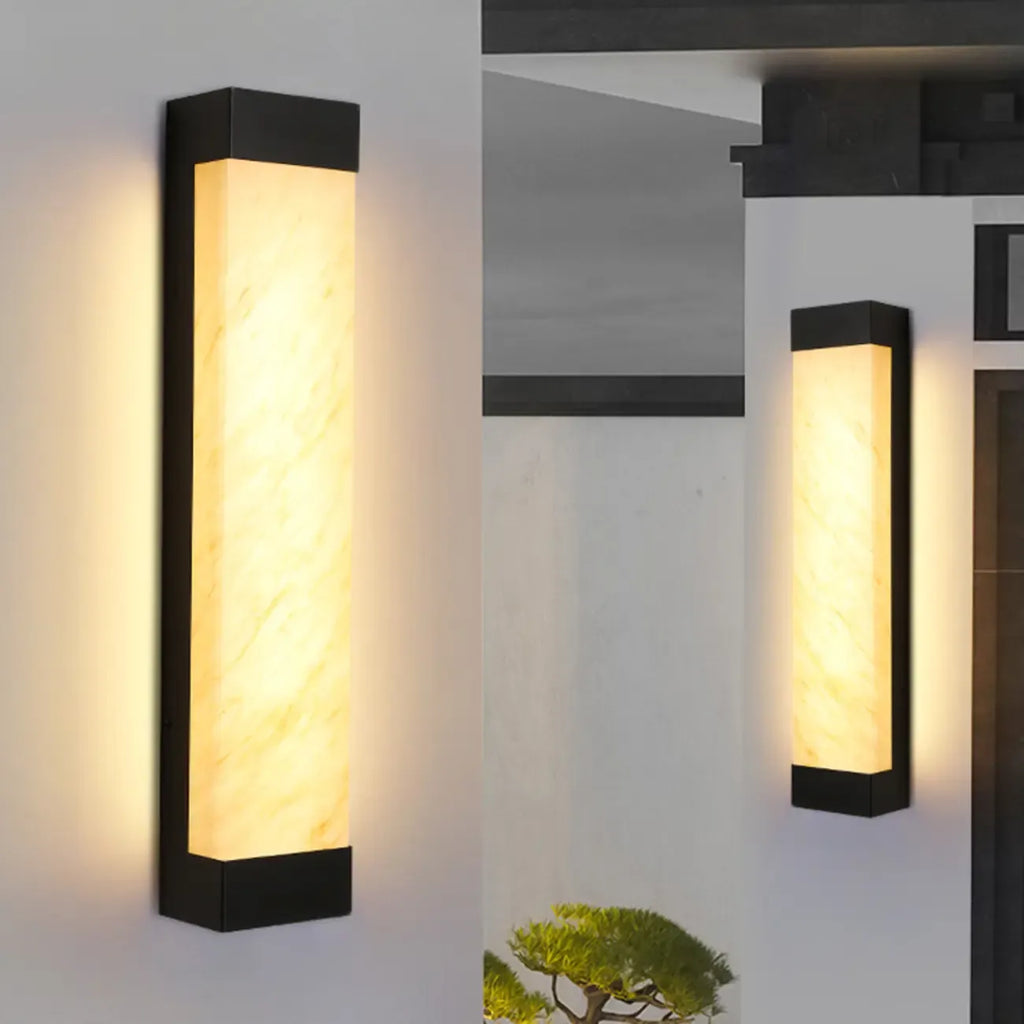 Applique murale LED beige en plastique d'extérieur contemporaine