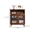 Armoire de rangement moderne en bois brun avec porte en verre et étagère réglable