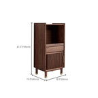 Armoire de rangement moderne en bois brun avec porte en verre et étagère réglable
