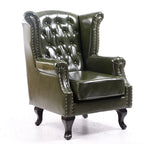 Poltrona Chesterfield tradizionale in pelle con profilo borchiato