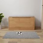 Banc de rangement à chaussures d'entrée en bois massif avec abattant