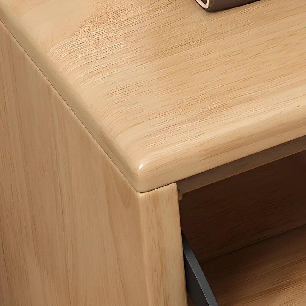 Banc de rangement à chaussures d'entrée en bois massif avec abattant