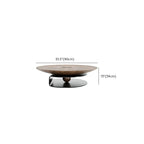 Table basse gigogne ronde en bois brun avec base en acier noir