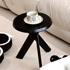 Table d'appoint trépied contemporaine en bois noir