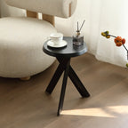 Table d'appoint trépied contemporaine en bois noir