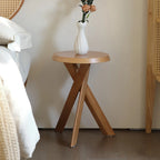Table d'appoint trépied contemporaine en bois noir