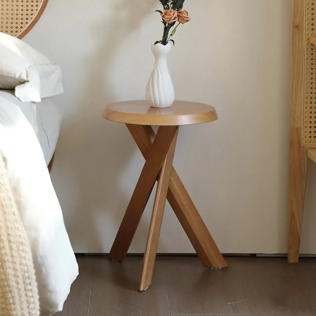 Table d'appoint trépied contemporaine en bois noir